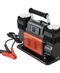Heavy Duty Dual Cylinder Air Compressor Packed With 10.6 Cfm Quick Fill And Auto Shutoff, featuring dual pistons and LCD display.