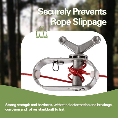 Hand Operated Mini Winch For Outdoor Use Built Tough With Rust Proof Aluminum Delivers Smooth Tension For Tent Ropes Clotheslines And Pool Covers Compact Yet Durable Easy To Tighten And Maintain In Any Weather. compact aluminum winch securing red rope