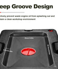 15 Gallon Low Profile Oil Drain Pan For Easy Oil Change 58 Quart Capacity Heavy Duty Automotive Drain Container with deep groove design