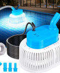 Upgraded Pool Cover Pump For Above Ground Pools With LED Lights Submersible Water Removal Pump For Pool Draining 850 GPH