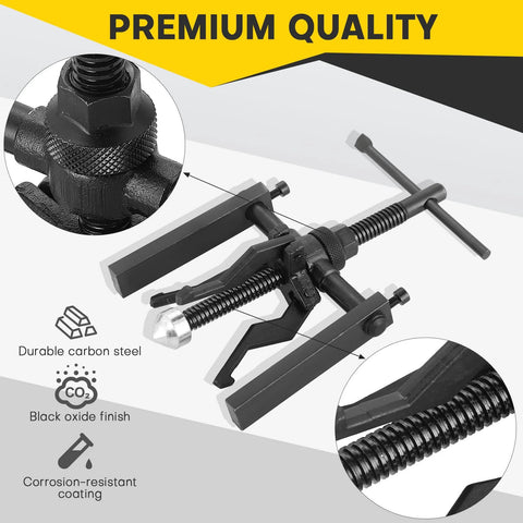 Acymner 3-jaw inner bearing puller set by Amazon, carbon steel with black oxide finish for automotive use.