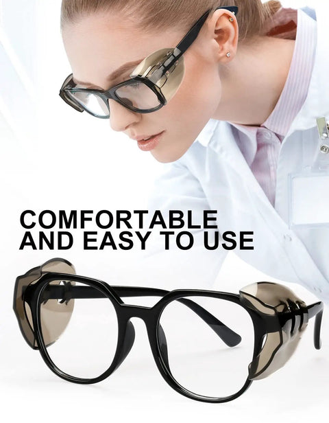 Two Or Four Pairs Eye Glasses Side Shields For Prescription Glasses in brown, soft TPU cushions, fits small to medium eyeglasses.