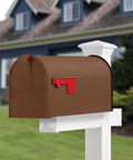Kick Rust To The Curb Tough As Nails Oil Based Primer Spray Flat Brown on a mailbox for outdoor metal projects.