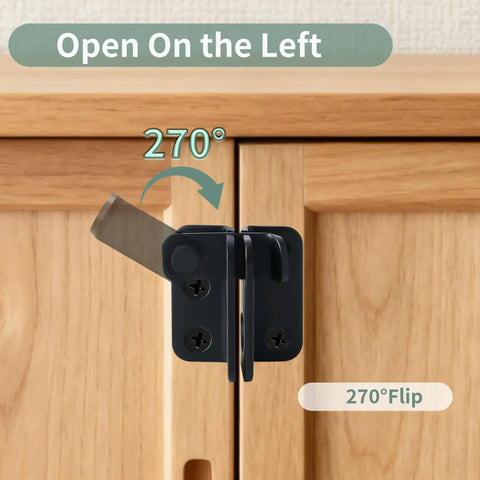 Lock Down Your Gates With These Tough As Nails 2 Pack Flip Latch Gate Latches Featuring A Built In Padlock Hole And Rust Proof Stainless Steel Build For Rock Solid Shed Barn Projects In Black, showcasing 270° flip latch on wooden door.