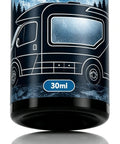 Window Frosting Spray 30ml Anti-Glare Translucent Privacy Agent bottle, featuring a camper design and 30ml label.