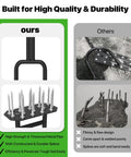 Comparison showing Heavy Duty Lawn Aerator Spike Tool With 18 Steel Spikes And 38.8 Inch Manual Handle vs. competing design