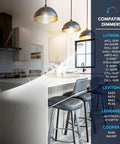 Top Shelf 2 Inch Canless Led Recessed Lights With Easy Swap Trim Deep Baffled Glare Control 5Cct Tunable 2700K To 5000K Dimmable Wet Rated 12 Pack No Hassle Installation kitchen scene with dimming levels displayed on countertop