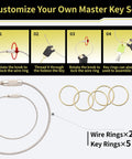 Assembly guide for Heavy Equipment Keys Master Set For Construction Machines, showcasing wire and key rings, 32 piece kit components.