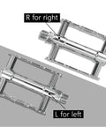Flat Bike Pedals Nine Sixteenth Inch With Reflectors, Retro Silver Lightweight Aluminum Platform with R and L labels for sides