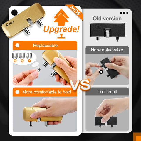 All In One Watch Repair Kit Pro Grade Gear for battery swaps and strap adjustments showing upgraded replaceable adjustable tool.