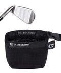 Golf Club And Ball Cleaning Bag With Waterproof Liner, Clean Face Technology, microfiber exterior, detachable clip, black.