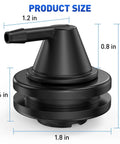 Gas Golf Cart Fuel Tank Vent Assembly With Insulator Grommet Repair Kit, dimensions labeled, durable nylon fiber composite