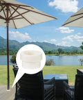 Set Of 4 White Pool Umbrella Stabilizer Sleeves With Threaded Adapters For Outdoor Patios And Decks Fits 1.5 Inch Poles image