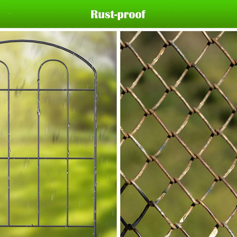 28 Pack Decorative Garden Fence Panels Outdoor Yard Friendly 24 Inch High 13 Inch Wide 30 Feet Long Coated Metal Rust Proof