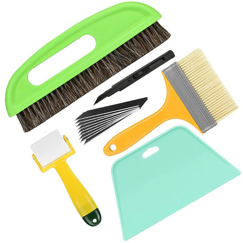 Wallpaper Smoothing Tool Kit With 10 Inch Smoothing Brush, Squeegee And Seam Roller for Peel And Stick Wallpaper, Vinyl Backsplash Tile