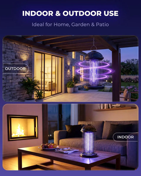 Outdoor Electric Bug Zapper Mosquito Killer Lamp for Indoor and Outdoor Use Hanging Waterproof Insect Zapper Fly Trap