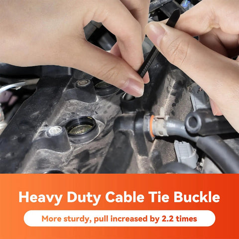 V Shaped Nylon Cable Tie Buckles Pack For Cars And Home Use Tough As Nails Heavy Duty Zip Ties Clips in use on engine
