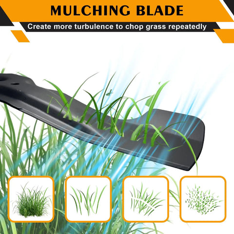 Close-up of a mulching blade from the Two Pack Mulching Blades Kit For 21 Inch Deck Honda HRX217 HRX537 Series Lawn Mowers