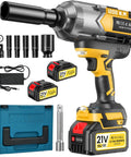 Badass Cordless Impact Wrench Cracks 1200 Nm Legit Torque 1/2 Inch Brushless Impact Gun Kit with battery and accessories
