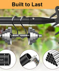 2 In 1 Garden Hoe Cultivator With 62 Inch Long Handle Stirrup Weeder And Soil Loosener, heavy-duty steel shaft detail