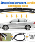 All Season Silicone Windshield Wiper Blades 22 Inch 16 Pack Heavy Duty Rain Eraser sleek car side view with wiper detail.