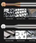 Professional Tungsten Carbide Ball Nose End Mill For Metal Machining with stainless and high-speed steel images.
