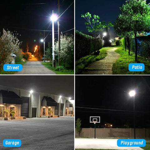 Lit Solar Street Lights Outdoor Waterproof 30000LM Flood Lights 6000K Daylight lighting street, patio, garage, playground