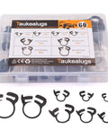 56-Pcs Heavy Duty Nylon Hose Clamps Assortment With Double Snap Grip For 1/4inch to 1inch Tubing in Plastic Storage Box