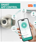 Ditch The Old School Keys With This Ultra Smooth One Touch Fingerprint Smart Lock Keyless Entry Door Deadbolt Fo Shur app control interface.