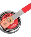 Heavy Duty Magnetic Welding Ground Clamp With Handy Handle, 500 Amp Weld Holder, copper tail visible