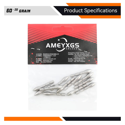 Stainless Steel Archery Field Points With BreakOff Tips For 4 2mm Shafts GlueIn Insert 60 120 Grain Range In 10 Grain Increments