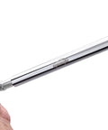 Hands holding Telescoping Lug Wrench With 1/2 Inch Drive And 17mm 19mm 21mm 22mm Sockets, Heavy Duty Cr-V Steel, fully extended
