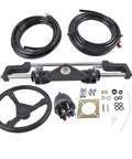 Outboard Boat Steering Kit With 13.5 Inch Aluminum Wheel 18 Foot Hoses And 6.9 MPa 1000 PSI PSI Helm Pump Built Tough For 300HP Boats