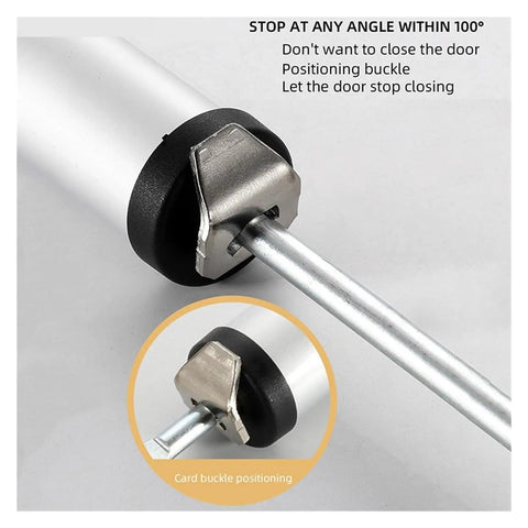 Automatic Door Closer 35kg Heavy Duty Aluminum Alloy With Soft Close Adjustable Speed and Gas Spring 100 Degree Position Stop