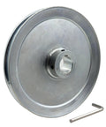 8 Inch V Belt Pulley With One And An Eighth Inch Bore, One Groove, 8 Inch Outside Diameter, For 5L 4L A B Belts, Carbon Steel Zinc Plated