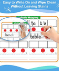 12 Pack Elkonin Boxes Phonemic Awareness Boards for Speech Therapy and Phonics Games, 9 by 12 Inch Dry Erase Whiteboards With Syllable Mapping displayed in use