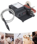 Heavy Duty Brushless Belt Sander With Hella Fine Tune Speed Dial For Sweeter Wood And Metal Grinding Projects Delivering Zero To Ten Thousand RPM Power Output Anywhere on a workbench.