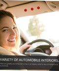 Woman driving a car showcasing the interior, relevant to 50 Pcs Headliner Repair Kit For Car Roof Liner Fixing Rivets And Interior Ceiling Cloth No Fuss DIY Quick And Easy At Home Repairs Durable Automotive Fasteners For Seamless Headliner Fix.