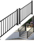 Hella Secure Aluminum Stair Railing Kit 2 Pack includes four thirty nine inch posts, 36 inch high guardrails for decks.