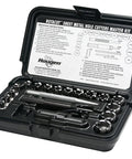 RotaCut Hole Cutter Master Kit Twenty One Piece Set in black case for sheet metal with 1/4 to 3/4 inch cutter diameter and 1/4 inch depth