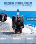 300HP Outboard Hydraulic Steering Kit with Pump Cylinder Two 26 Foot Nylon Hoses and Installation Accessories