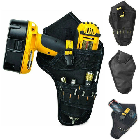 Adjustable Belt Drill Holster With Heavy Duty Design Quick Access Impact Driver Carrier Multi Pocket Tool Bag For Drills And Bits
