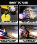 Application process of Ultimate Black Edition Car Scratch Repair Kit With Buffer Pad And Polishing Compound For Dark Color Rides.