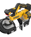 Beefy 20V Max XR Dual Trigger Mid Size Bandsaw Tool Only For Tough Cuts, 3-3/8 Inch Capacity, 35-3/8 Inch Blade, side view