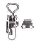 Heavy Duty Toggle Catch Latch Lock Clamp With Strong Load Capacity For Cabinets Windows And Tables Made From 304 Stainless Steel That Is Tough Enough To Hold Heavy Stuff Securely So You Do Not Worry About Anything Coming Loose. shown open with mounting plate