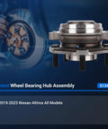 Front Wheel Hub And Bearing Assembly For Nissan Altima 2019 2020 2021 2022 2023 Ready To Roll 5 Lug 4 Hole Flange ABS Compatible