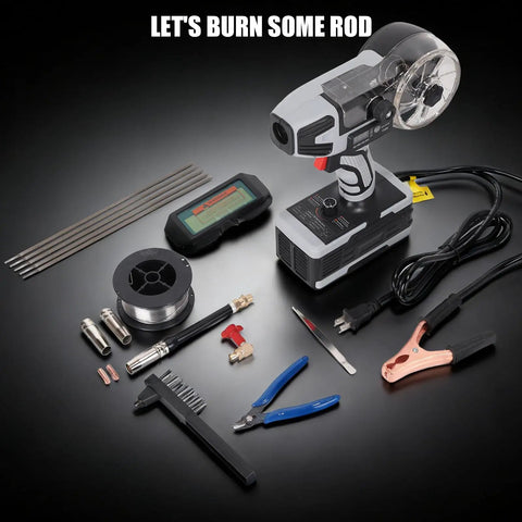 2 In 1 MIG And Stick Welder 250A Portable Handheld Workhorse with accessories on black background