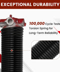 Close-up of Heavy Duty Trailer Ramp Door Spring Kit TSAP780 torsion spring with emphasis on durability and long-term reliability.