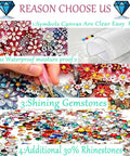 5D Diamond Painting Kit For Beginners With Purple Octopus shown with clear canvas, glue, pen, and colorful rhinestones.