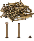 Heavy Duty Chicago Binding Screws Featuring Phillips Head Nuts For Rock Solid Leather Crafting And Scrapbooks Hella Simple Quick Swap Bronze Steel Posts Great For Diy Makers Looking For Snappy Reliable Fasteners In A 50 Piece Lot, showing various bronze binding screws.